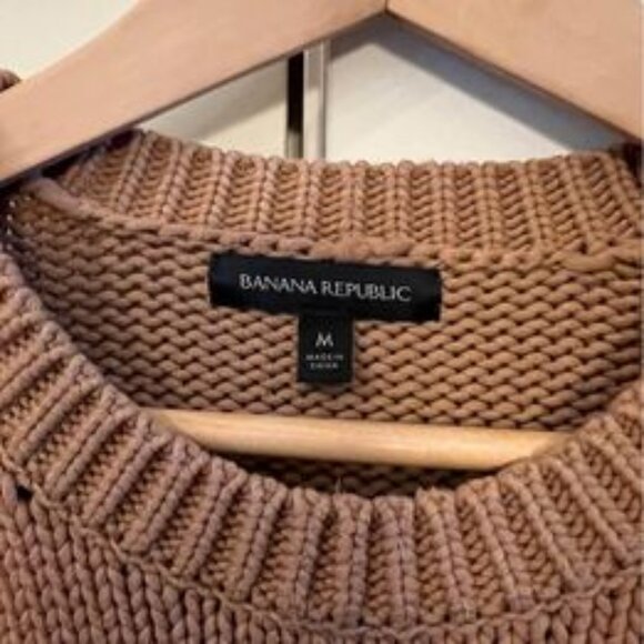 Women’s‎ Banana Republic Brown Thick Chunky Knit Sweater-Size Medium - Picture 5 of 8